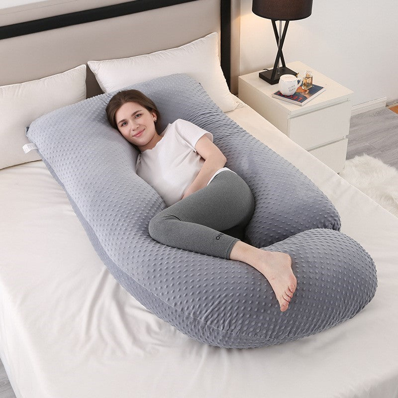 Pregnancy Pillow, U-Shaped 52" Full Body Maternity Pillow for Pregnant Women with Washable Velvet Outer Cover – Support for Back, Hips, Legs, and Belly (Light Grey)