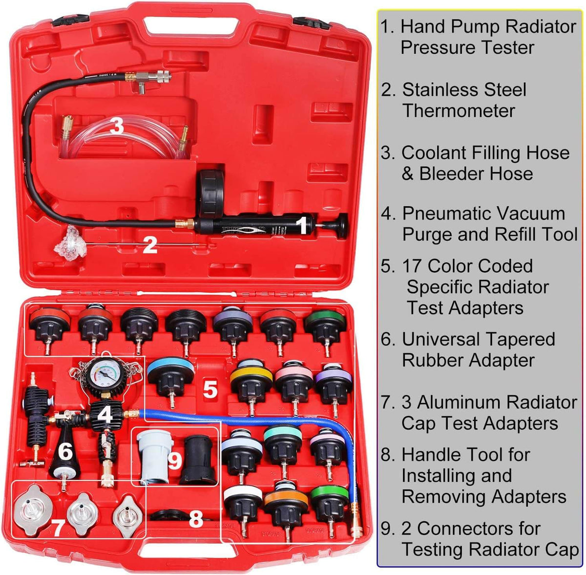 Radiator Testing Machine Universal Cooling System Radiator Pressure Tester & Vacuum Refill Tool ...