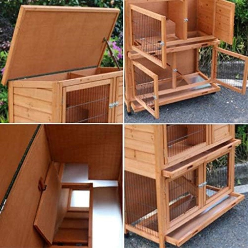 Wooden Rabbit Hutch Chicken Coop