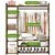Clothes Rail Garment Rack – Bamboo Portable Closet with Storage Shelves and Hanging Rail (130x30x150cm)