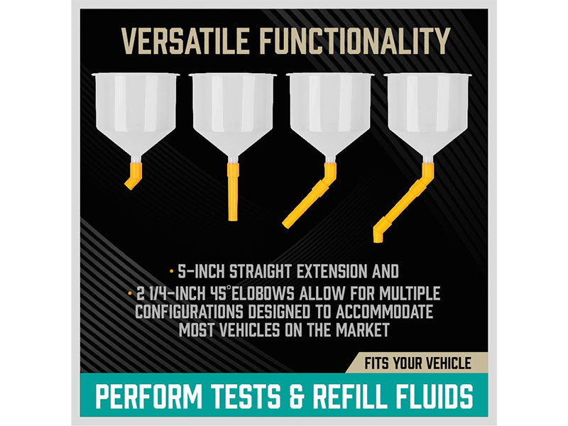 19-Piece No Spill Coolant Filling Funnel Kit - Spill Proof Radiator Funnel Bleeder with Adapters - General-Purpose