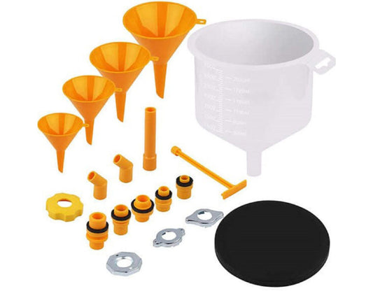 19-Piece No Spill Coolant Filling Funnel Kit - Spill Proof Radiator Funnel Bleeder with Adapters - General-Purpose