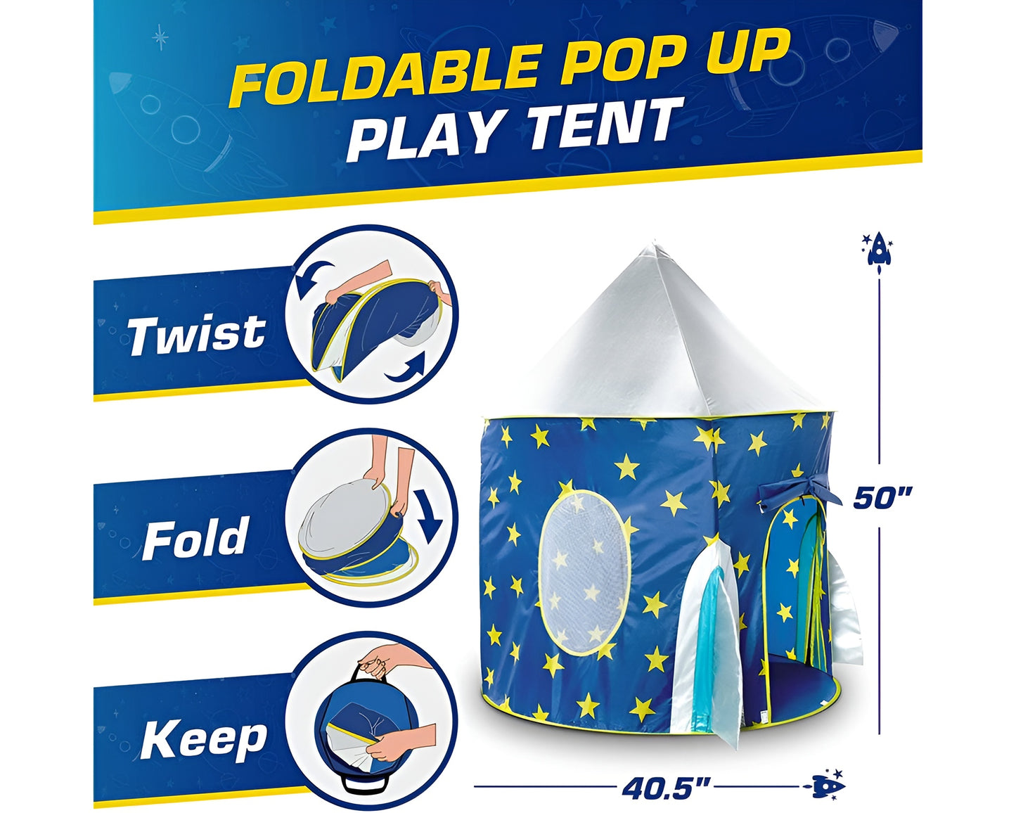 Foldable Pink Castle Play Tent