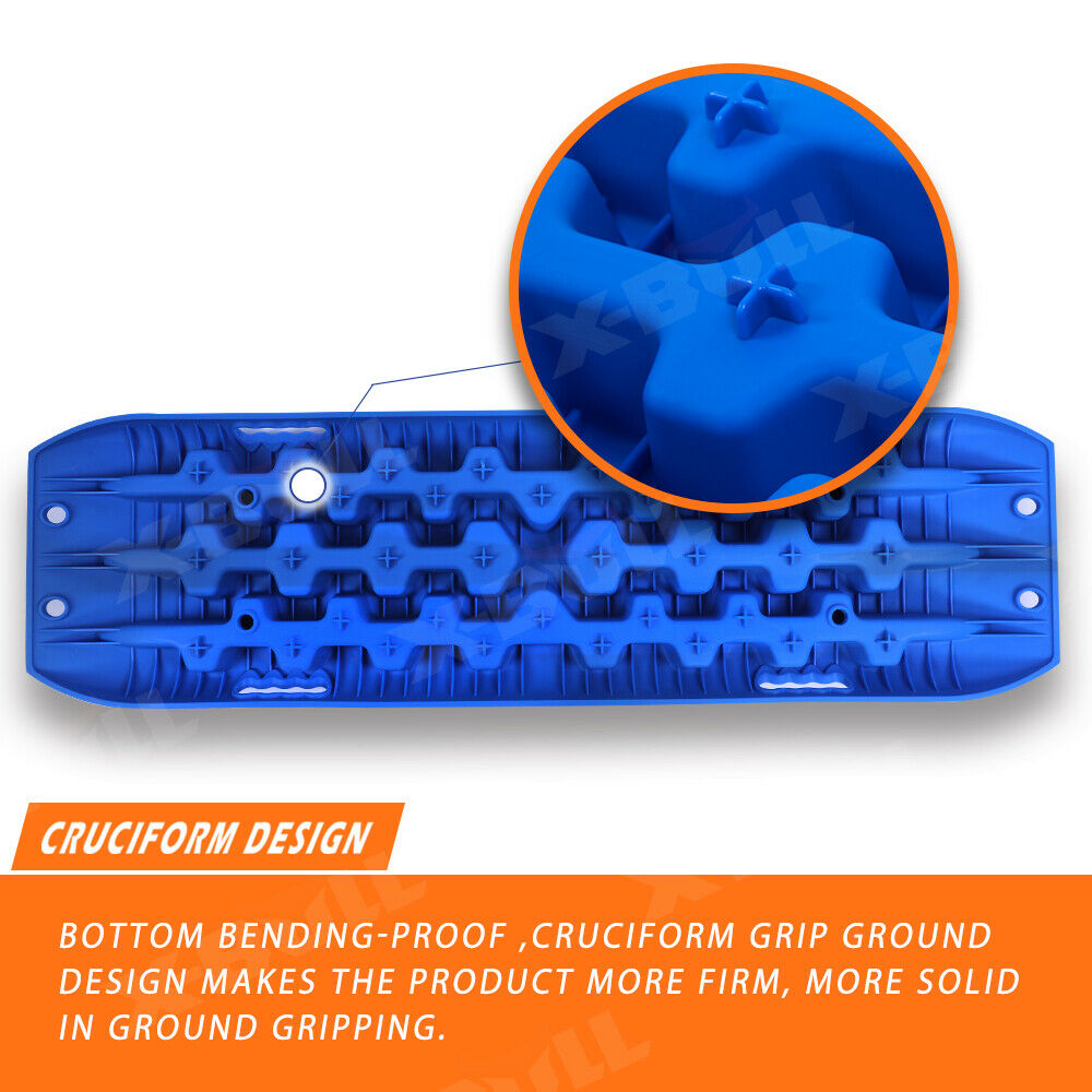 X-BULL Recovery Tracks – Heavy Duty 4WD Tire Ladder for Sand Mud Snow Blue