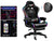 RGB LED Gaming Chair - Adjustable Swivel Recliner with Bluetooth Speakers and Footrest, Ergonomic Design for Office, Desk, and Gaming Use (Black)