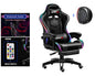 Gaming Chair with RGB Lights - Ergonomic Gaming Chair with Footrest & Speakers