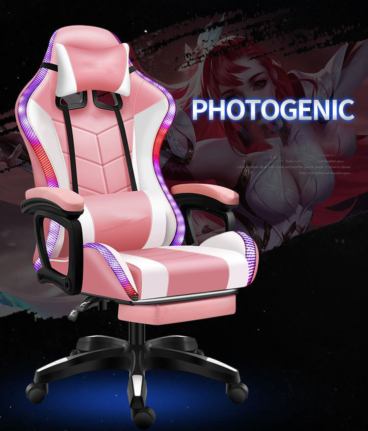 Gaming Chair with Desk – Racing Gaming Chair Combo with RGB Lights & Table