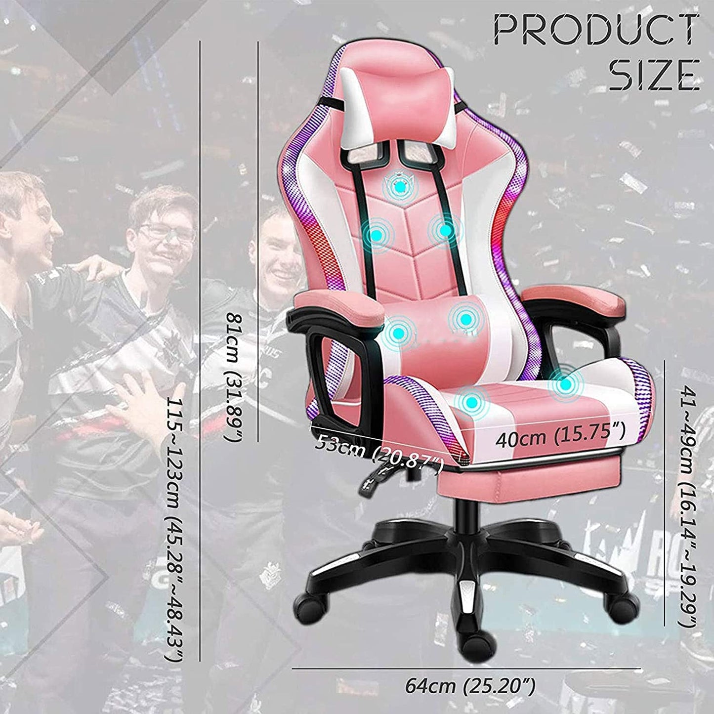 Gaming Chair with Desk – Racing Gaming Chair Combo with RGB Lights & Table