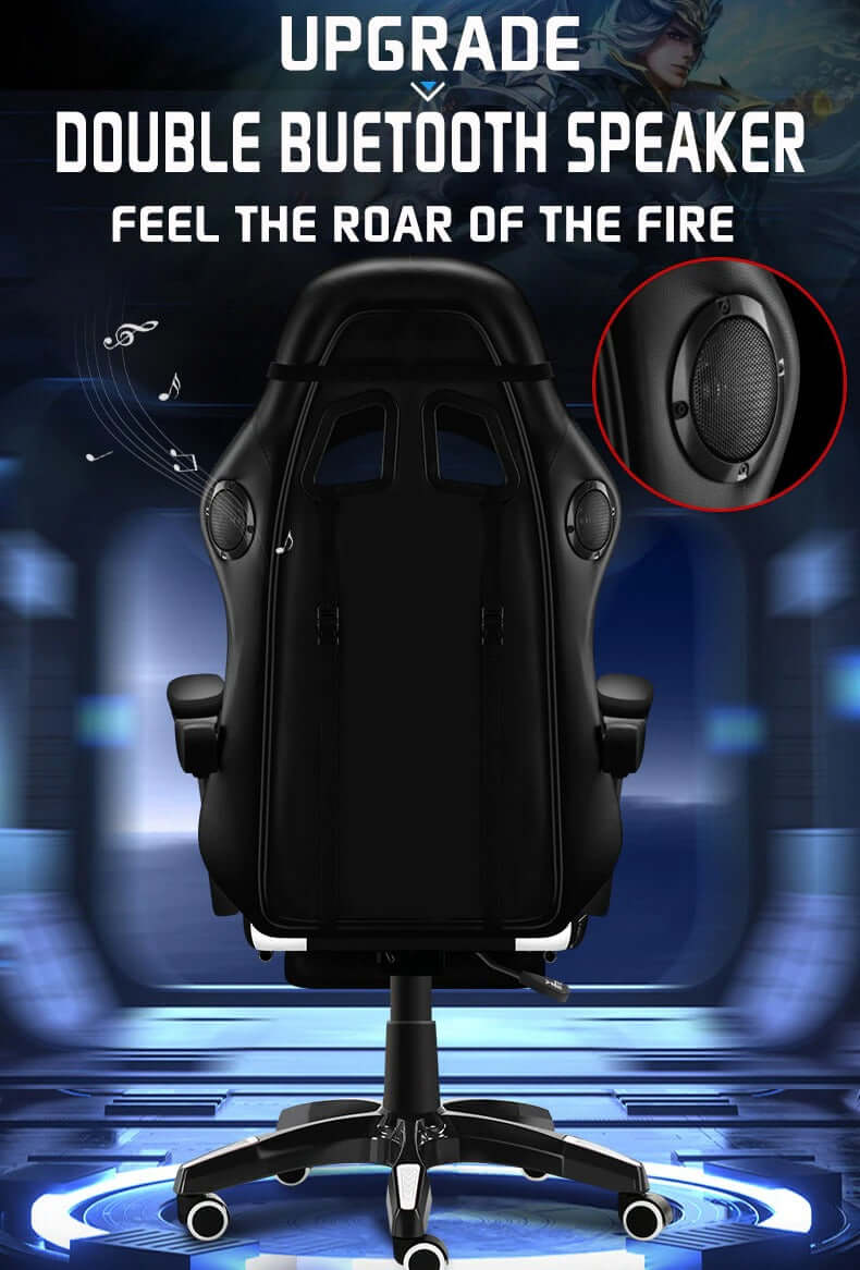 Gaming Chair with RGB Lights – Ergonomic Gaming Chair with Footrest & Speakers