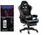 RGB LED Gaming Chair - Adjustable Swivel Recliner with Bluetooth Speakers and Footrest, Ergonomic Design for Office, Desk, and Gaming Use (Black)