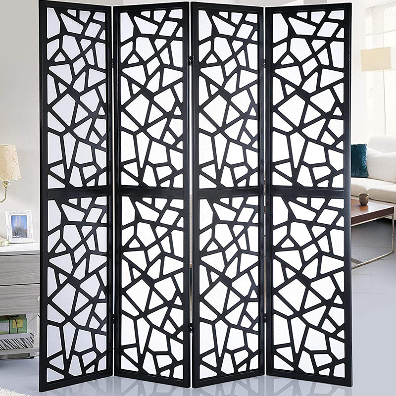 4 Panel Wood Frame Screen Room Divider