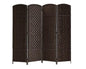Rattan Room Divider Folding Screen - 4 Panels