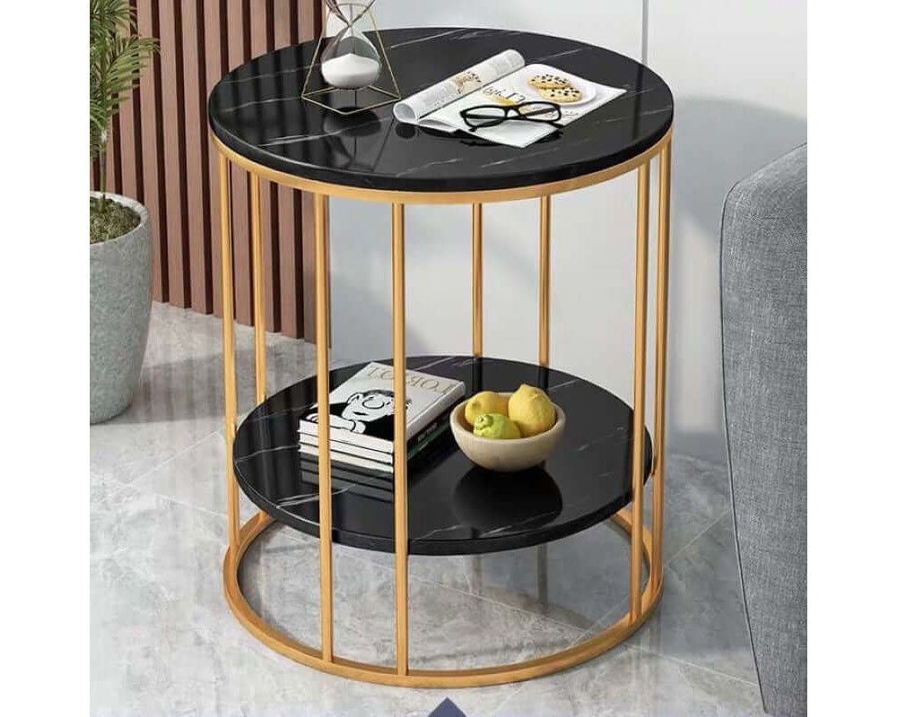 Coffee Table with Marble Texture – Modern Coffee Table with Storage