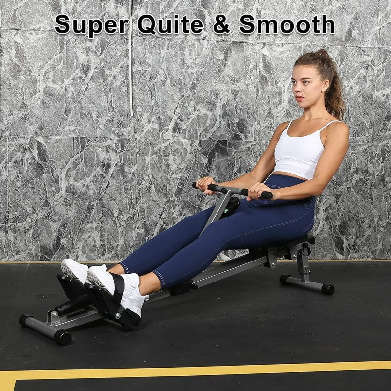 Fitness Rowing Machine Rower Ergometer - Adjustable 12-Level Resistance for Full-Body Workout