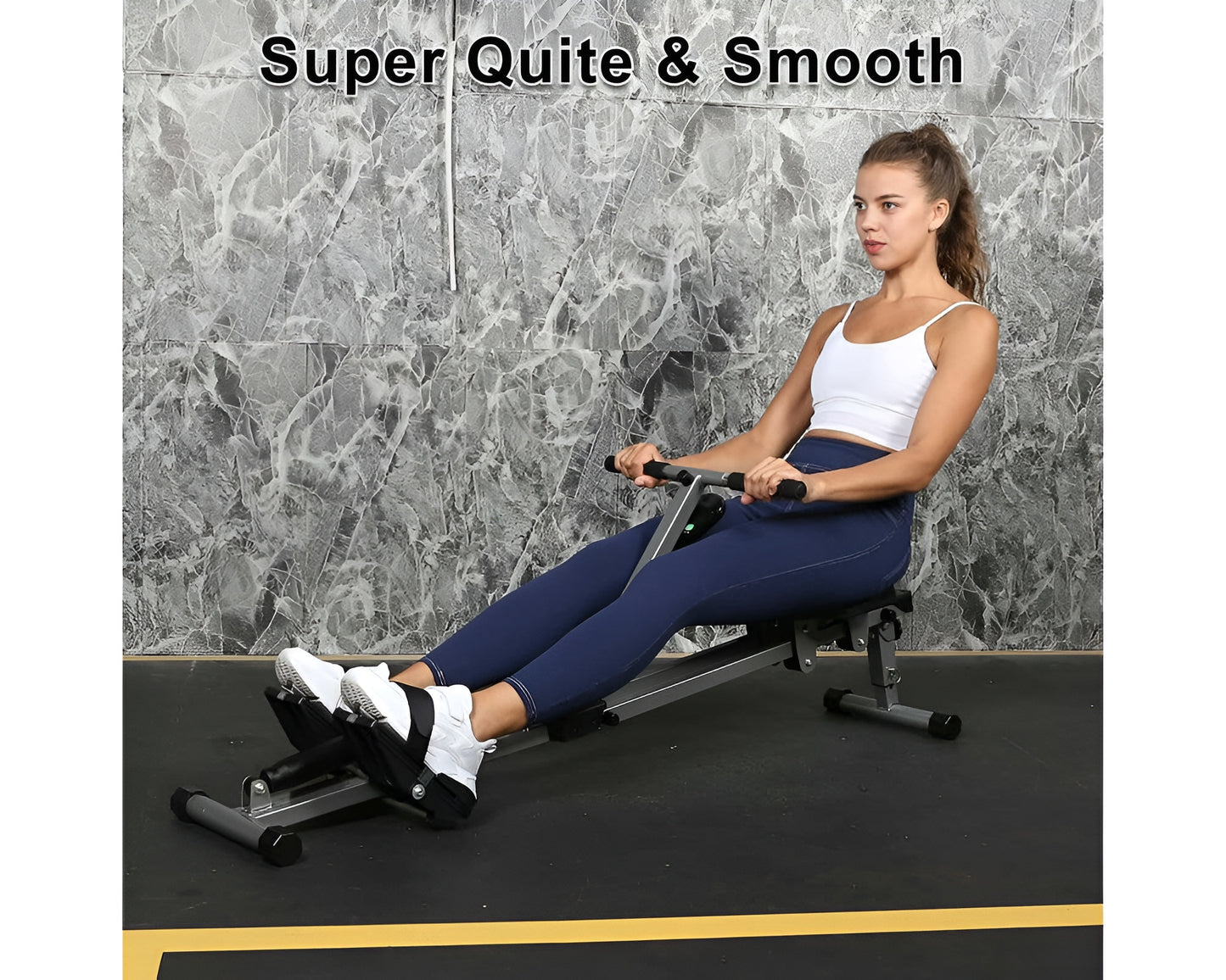 Fitness Rowing Machine Rower Ergometer - Adjustable 12-Level Resistance for Full-Body Workout