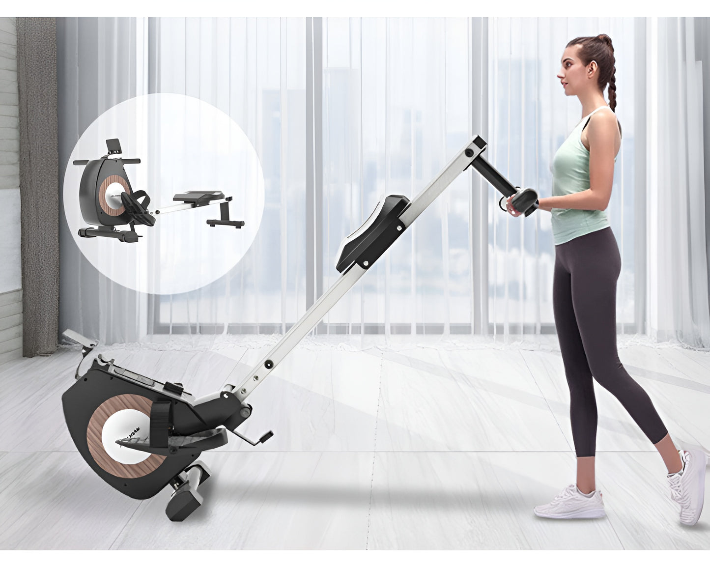 Double Track Rowing Machine Fitness Machine