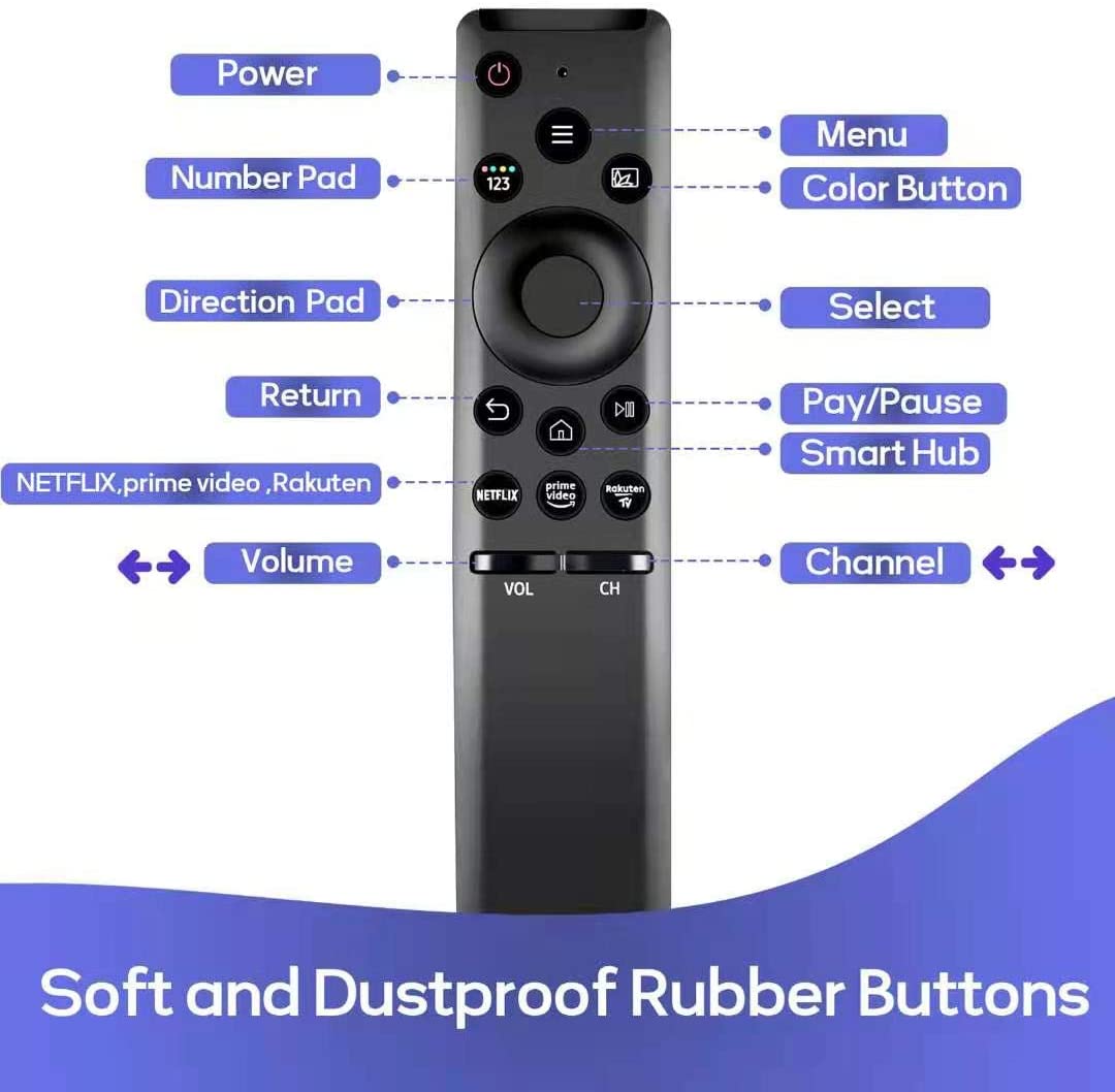 Universal Replacement Remote Control for Samsung Smart TV – Compatible with All Samsung LCD, LED, UHD, QLED, and 4K Smart TVs