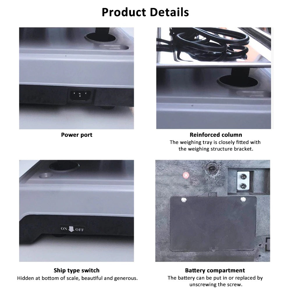 30KG Electronic Price Computing Scale Counting Equipment With Dual LCD Screen Display for Kitchen, Shops, Supermarkets