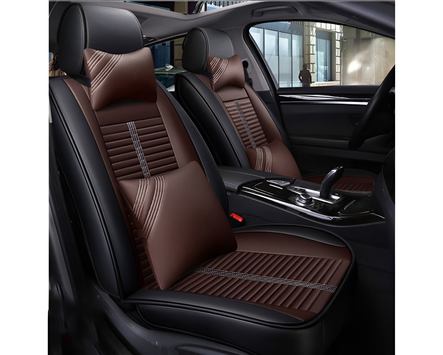 Car Seat Cover – PU Leather Car Seat Cover for 5 Seats Brown