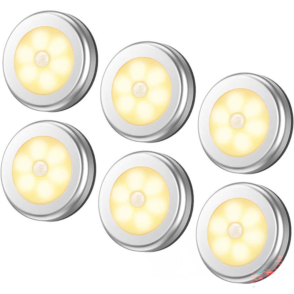 LED Closet Night Light with Motion Sensor - Pack of 6