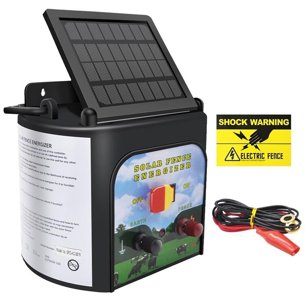 SOLAR ELECTRIC FENCING 15km Solar Power Electric Fence Energizer – 0.8J for Pet, Farm, Horse, and Animal Security