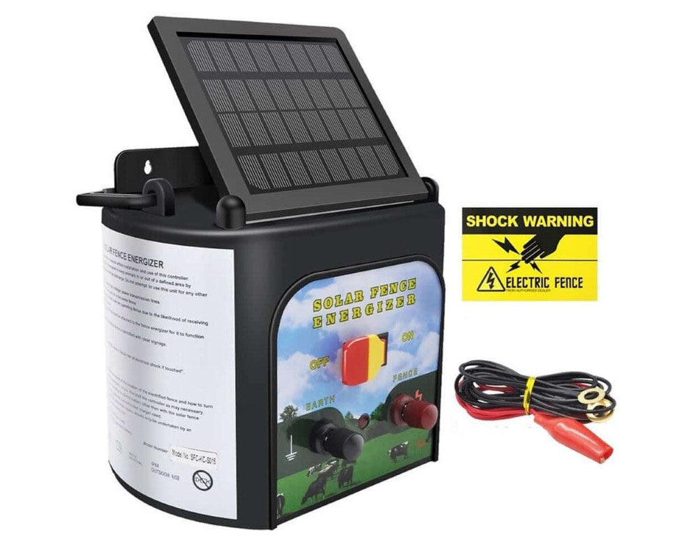 SOLAR ELECTRIC FENCING 15km Solar Power Electric Fence Energizer – 0.8J for Pet, Farm, Horse, and Animal Security