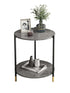 Round End Table Side Table – Double Layer Coffee Table for Small Spaces