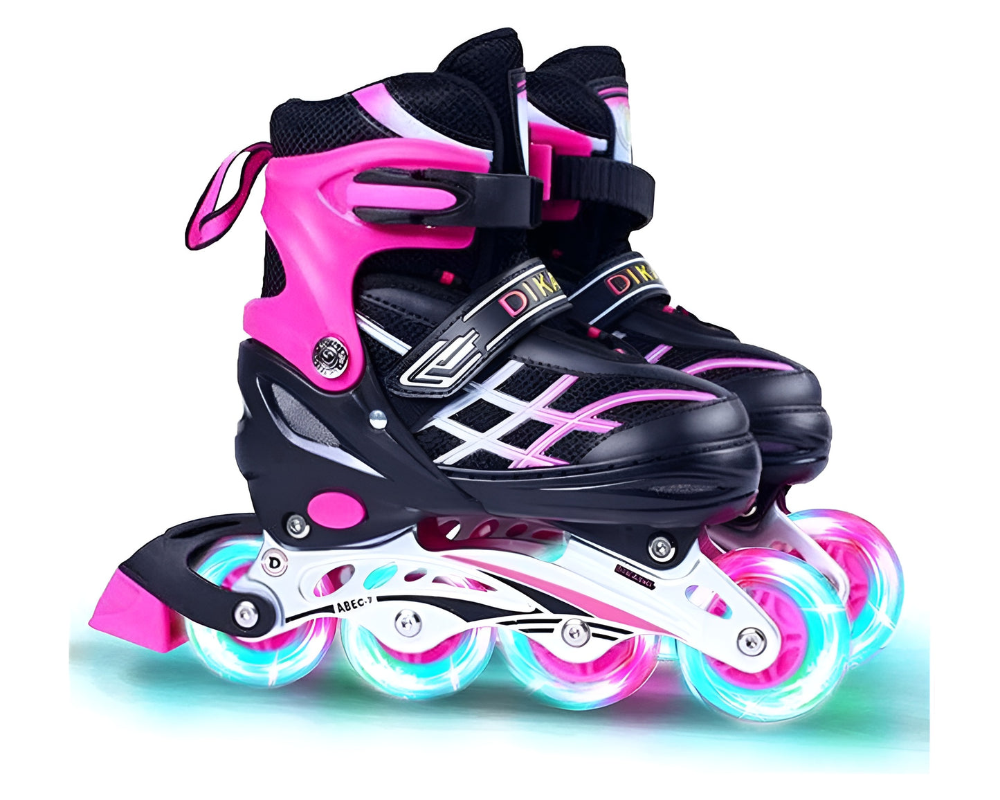 Inline Skates with Luminous Wheels - Adjustable Roller Skates for Kids, Teens, and Adults Size 33-37 Pink