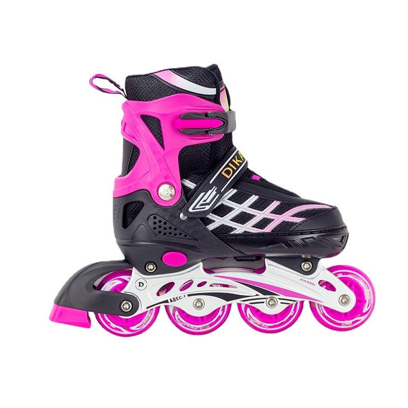 Inline Skates with Luminous Wheels – Adjustable Roller Skates for Kids, Teens, and Adults Size 33-37 Pink