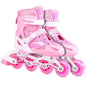 Girls Adjustable Inline Roller Skates – Pink Light Up Wheels Kids Skating Shoes