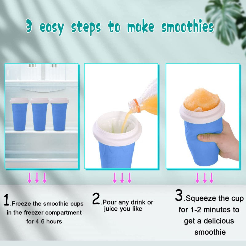 Slushy Maker Cup - Frozen Magic Squeeze Cup for Homemade Slushies, Milkshakes, & Smoothies