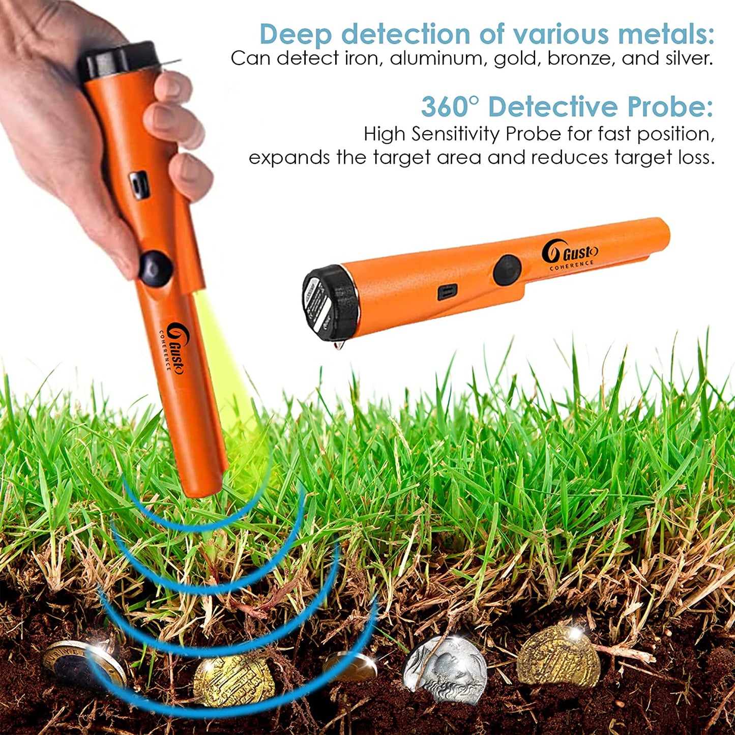 Metal Detector Waterproof Metal Detector Pinpointer for Gold Hunt