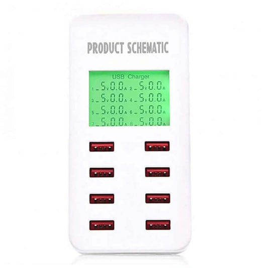 40W 8 Port Smart USB Charger Station with LCD Display