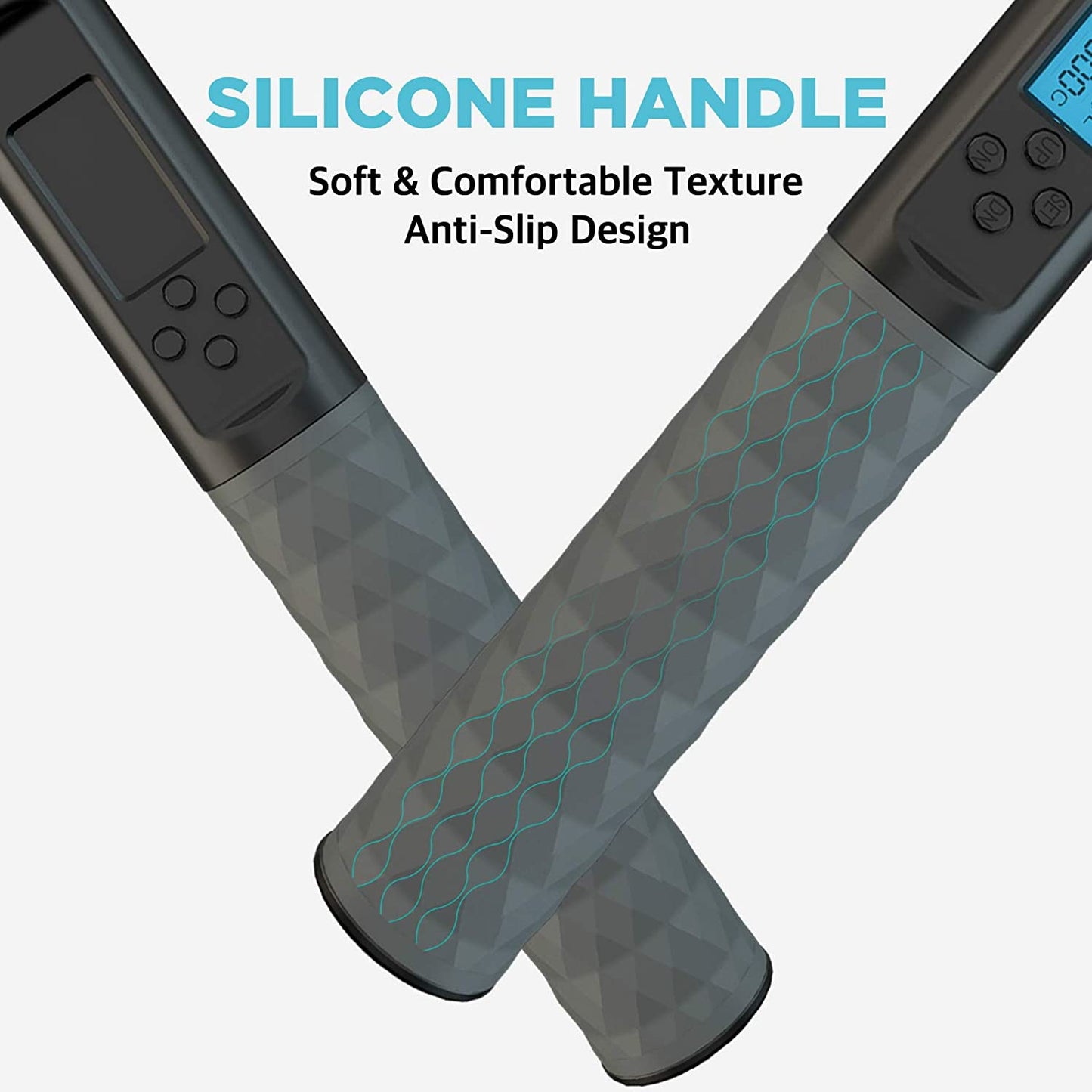 Skipping Rope Smart – Digital Skipping Rope with Calorie Tracker, Weighted Handles & 9.8ft Adjustable Length