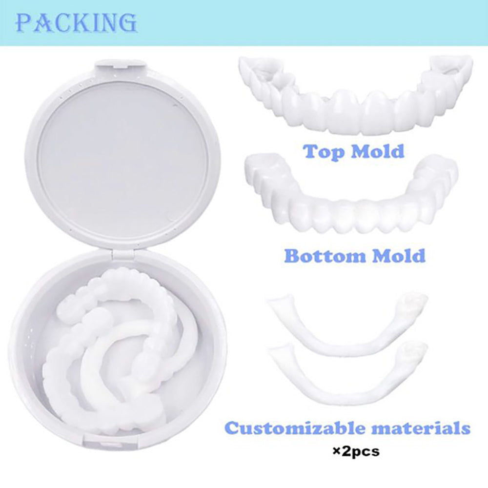 Teeth Veneers - Perfect Smile Upper & Lower Temporary Veneers for Instant Cosmetic Smile Enhancement