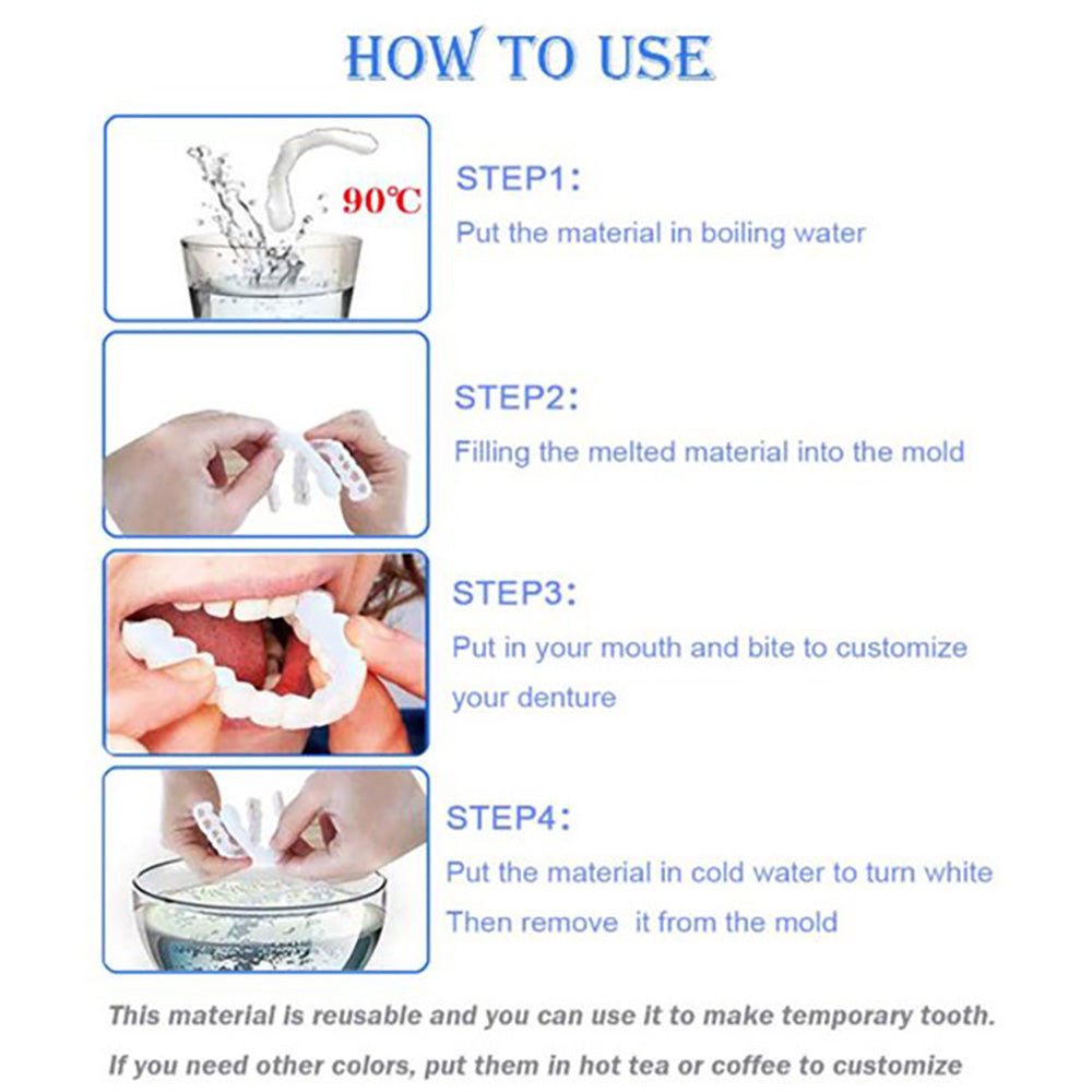 Teeth Veneers - Perfect Smile Upper & Lower Temporary Veneers for Instant Cosmetic Smile Enhancement