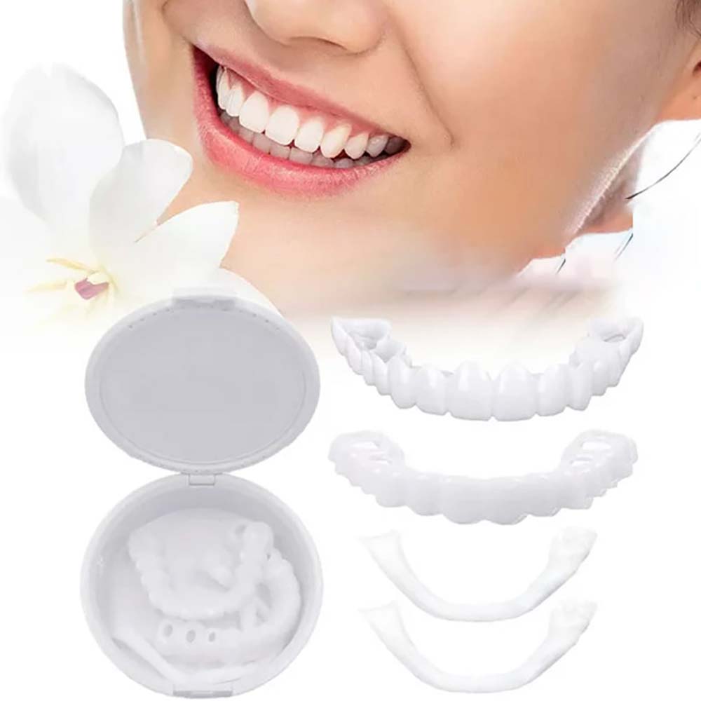 Teeth Veneers - Perfect Smile Upper & Lower Temporary Veneers for Instant Cosmetic Smile Enhancement