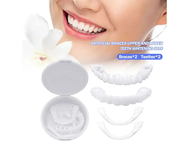 Teeth Veneers - Perfect Smile Upper & Lower Temporary Veneers for Instant Cosmetic Smile Enhancement