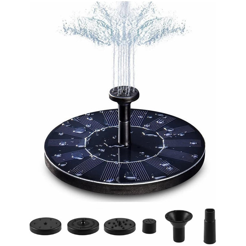 Solar Water Fountain - Floating Solar Powered Pond and Garden Water Pump Fountain Kit