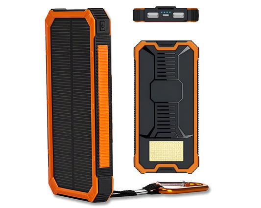 Solar Charger Power Bank 20000mAh Waterproof Dual USB Portable Backup Battery