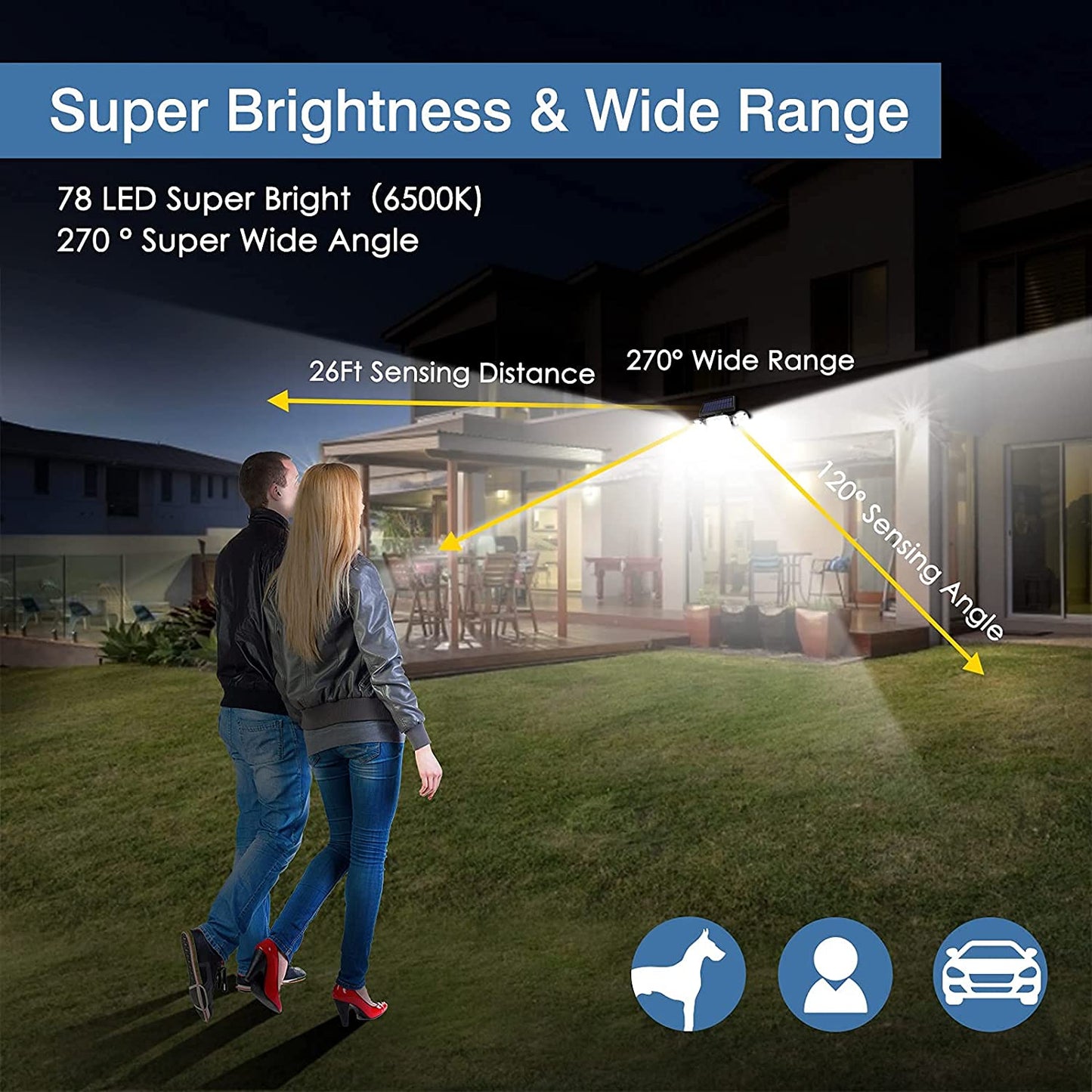 Outdoor Solar Light With Motion Sensor Security Light