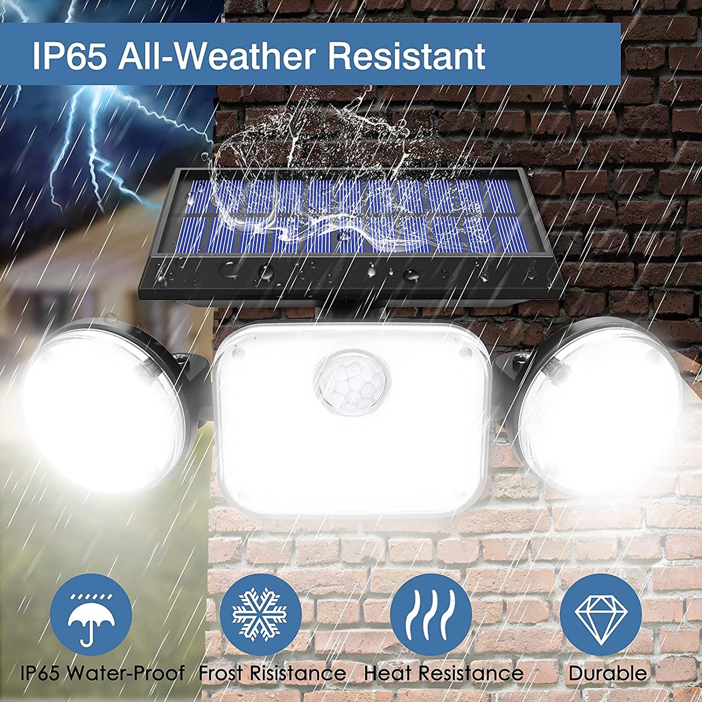 Outdoor Solar Light With Motion Sensor Security Light