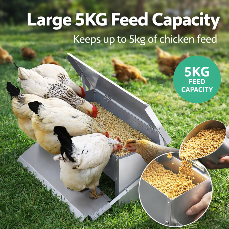 5KG Automatic Chicken Feeder Outdoor Poultry Treadle Feeder