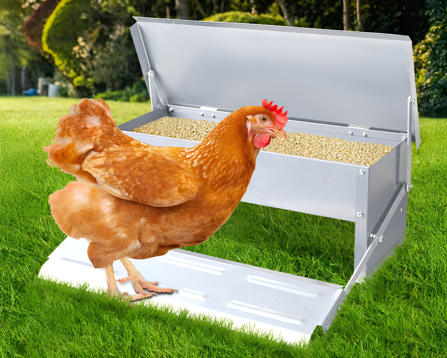 5KG Automatic Chicken Feeder Outdoor Poultry Treadle Feeder