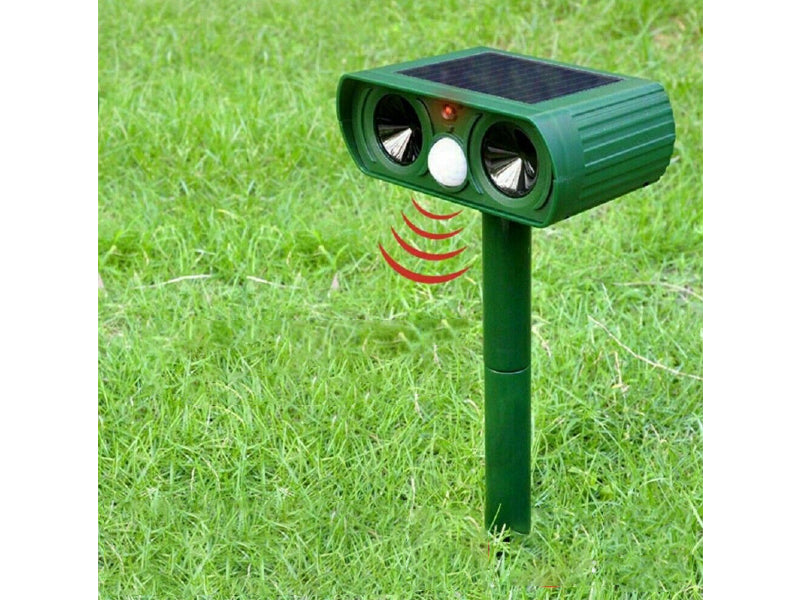Ultrasonic Solar Powered Insect Animal Repeller PIR Dog Cat Scarer