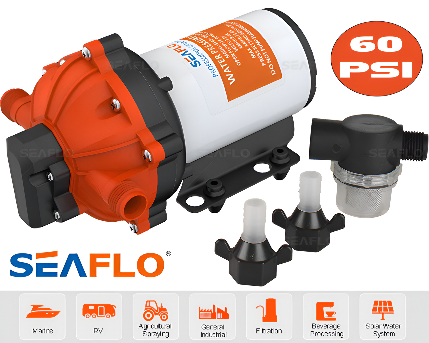 SEAFLO Water Pump - 12V SEAFLO Water Pump with 60PSI Demand Flow