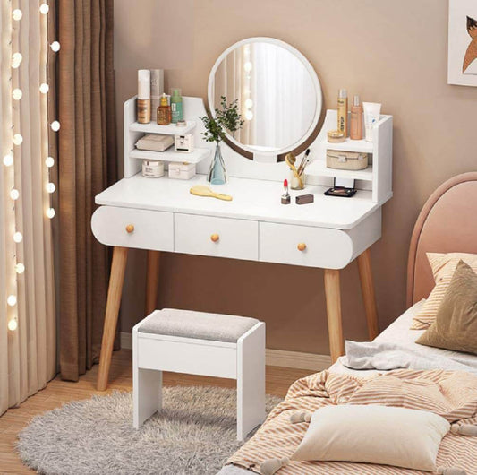 dressing table with storage drawers