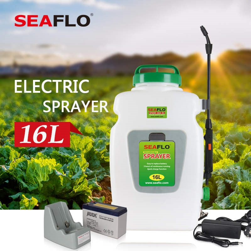 Seaflo Backpack Agricultural Electric Sprayer 16L 12-volt Rechargeable Battery