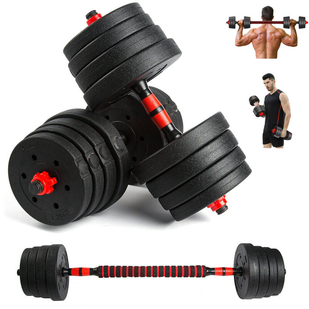 20KG Adjustable Dumbbell Set – 2-in-1 Barbell Kit