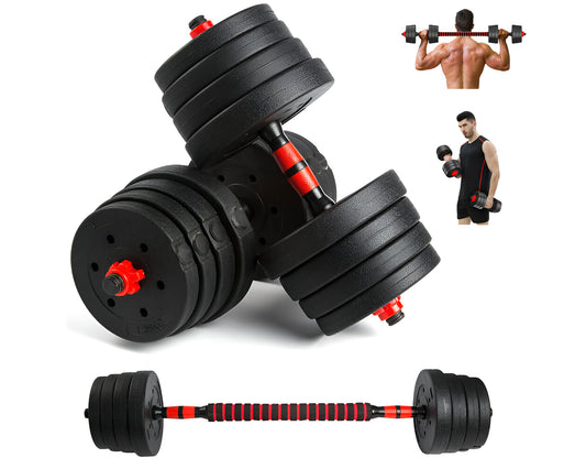 20KG Adjustable Dumbbell Set – 2-in-1 Barbell Kit